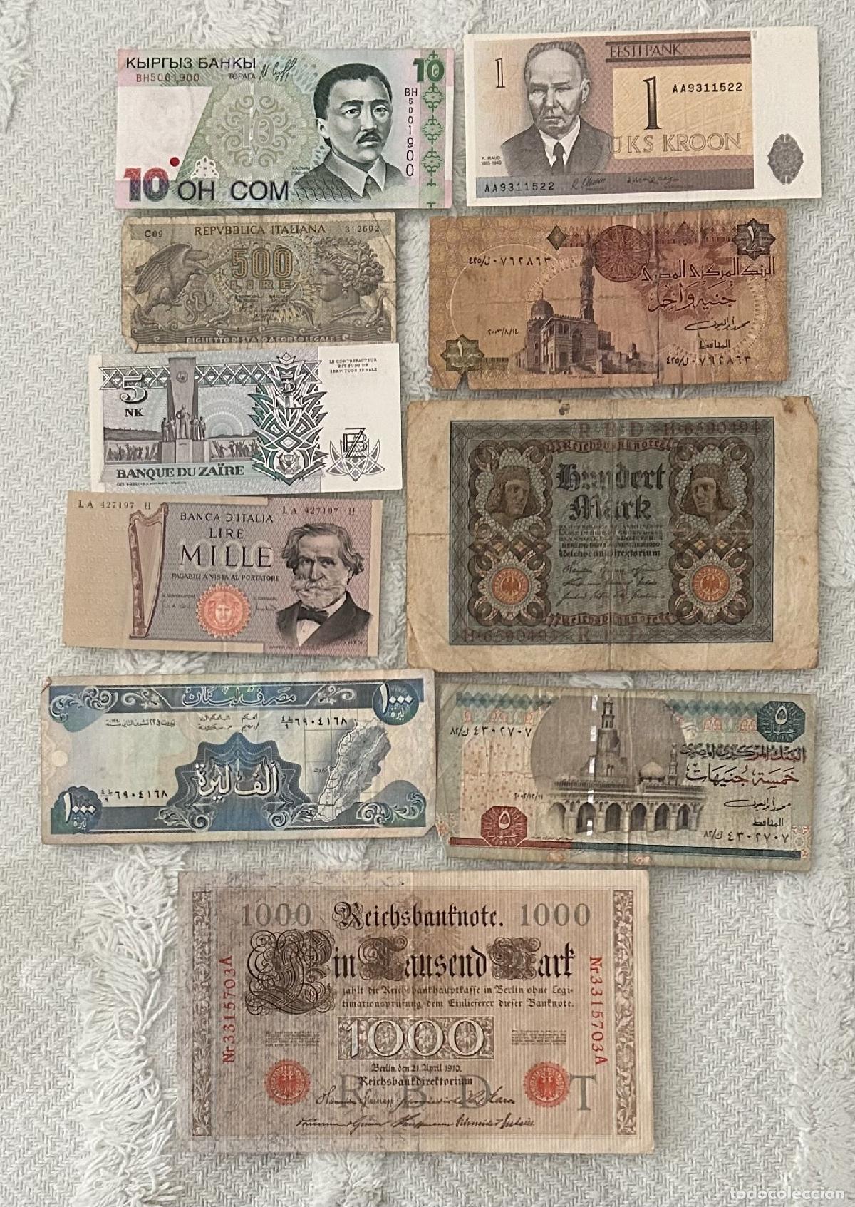 Lotes de Notas: CRBL0439 LOTE DE 10 BILLETES DIFERENTES PAISES