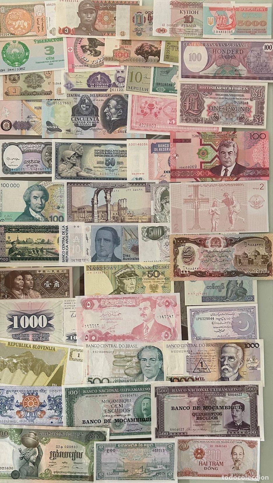 Lots de Billets: CRBL0483 LOTE 45 BILLETES SURTIDOS SIN CIRCULAR TODOS DIFERENTES