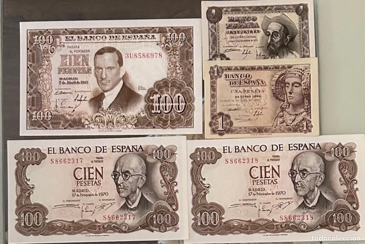 Lotes de Notas: CRBL0530 LOTE 5 BILLETES ESPA&Ntilde;A DIFERENTES VER FOTO