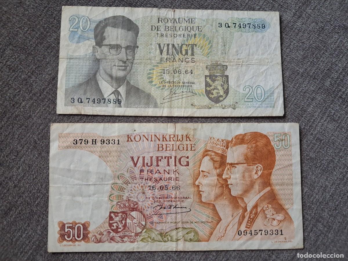 Lotes de billetes: B&eacute;lgica 20 y 50 francos 1964 y 66