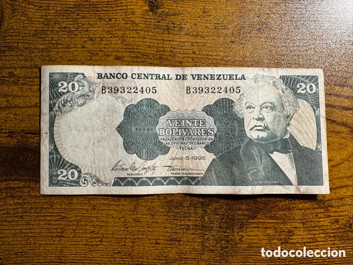 Lotes de billetes: Billete de 20 bolivares Venezuela. Circulado