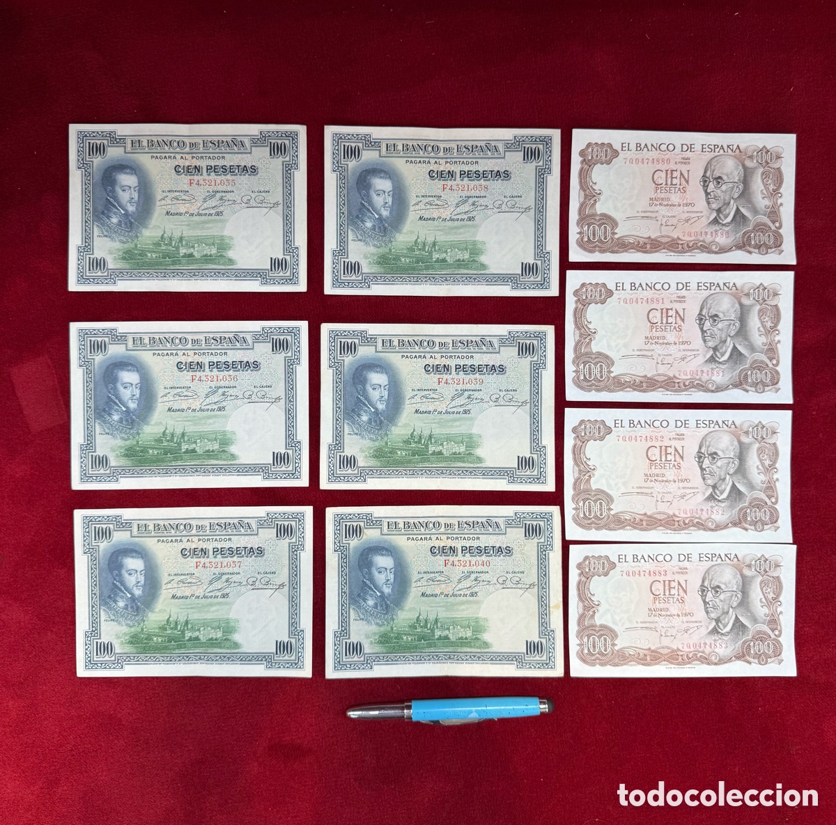 Lotti di Banconote: Lote billetes correlativos,100 pesetas 1925 y 1970