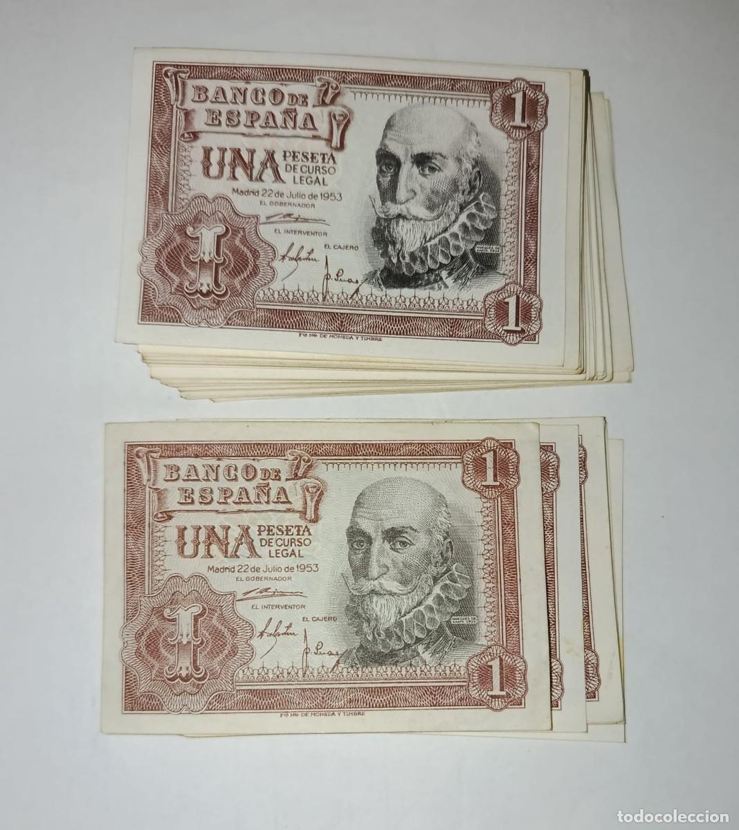 Lots de Billets: LOTE 67 Billetes de 1 Peseta (1948, 1951, 1953) - 42 Unidades SC / EBC