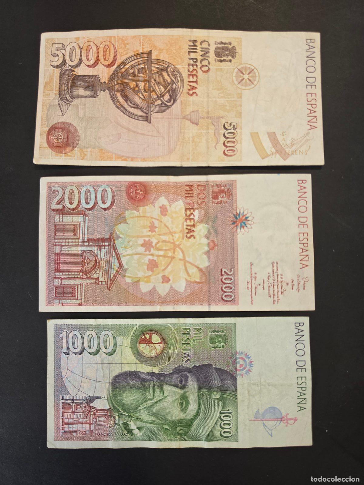 Lotes de billetes: Lote Billetes Espa&ntilde;a 1000, 2000 y 5000 Pesetas Serie 1992 - Banco de Espa&ntilde;a