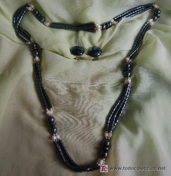 Joyeria: CONJUNTO COLLAR Y PENDIENTES ONICE Y PERLAS DE RIO - Foto 1