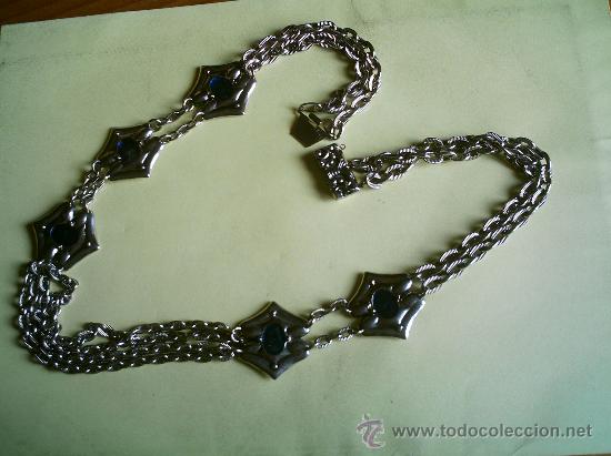 Joyeria: COLLAR DE METAL Y ESMALTE AZUL - Foto 2