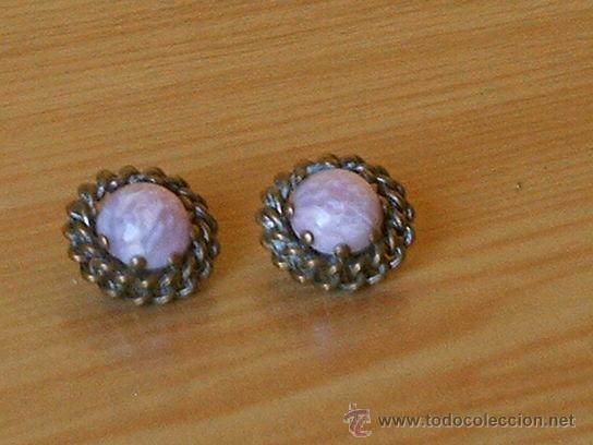 Joyeria: PENDIENTES DE PINZA CON PIEDRA ROSA - Foto 1