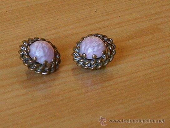 Joyeria: PENDIENTES DE PINZA CON PIEDRA ROSA - Foto 3