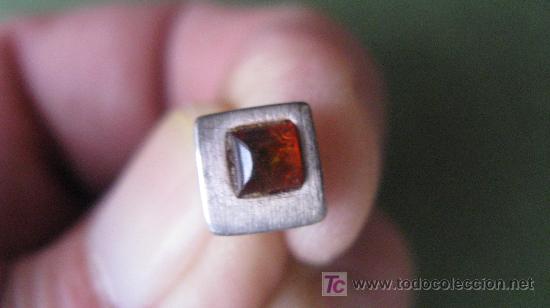 Joyeria: peque&ntilde;o pendiente de plata y ambar. - Foto 1