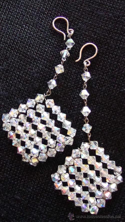 Joyeria: PENDIENTES DE CRISTAL DE ROCA - GRAN REFLEJO DE LUZ - VINTAGE . - Foto 1