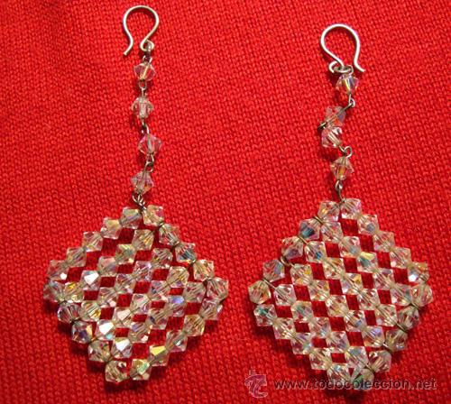 Joyeria: PENDIENTES DE CRISTAL DE ROCA - GRAN REFLEJO DE LUZ - VINTAGE . - Foto 4