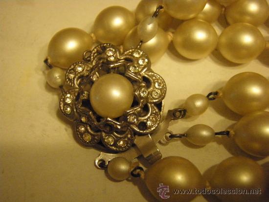 Joyeria: COLLAR DE PERLAS DE BISUTERIA DE TRES VUELTAS - Foto 2