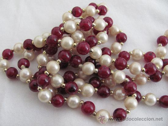 Joyeria: ANTIGUO COLLAR DE BIJOUTER&Iacute;A - BONITO, DE PERLAS ROJAS Y BLANCAS. - Foto 5