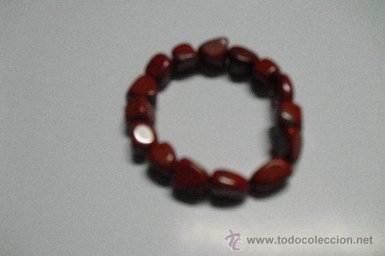 Joalharia: Pulsera de mineral:JASPE ROJO (Variedad de Calcedonia)llamada piedra de los sentimentos intensos.