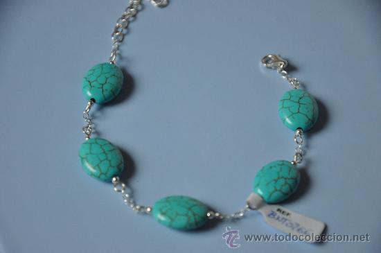 Joyeria: PULSERA PLATA TURQUESA SINTETICA