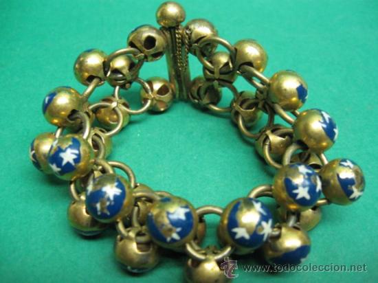 Joyeria: PRECIOSA PULSERA EPOCA ART NOUVEAU, FF.SG.XIX-PP.SG.XX. LATON PINTADO. MIDE LONGITUD 18 X 3 CM.