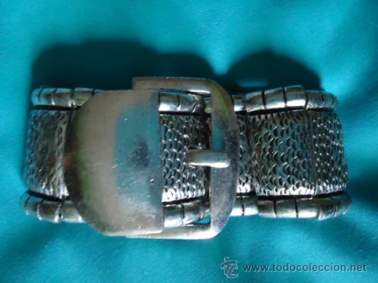 Joyeria: ORIGINAL PULSERA METALICA EN FORMA DE CINTURON COMO NUEVA - Foto 1