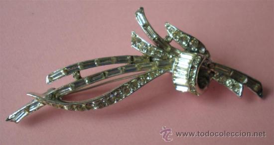 Joyeria: Broche .. Metal plateado y cristales - Foto 1