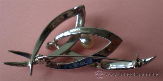 Joyeria: Broche .. Metal plateado y cristales - Foto 2