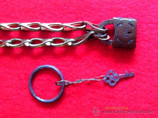 Joyeria: CADENA CON CANDADO y dos llaves - s. XIX - Foto 3