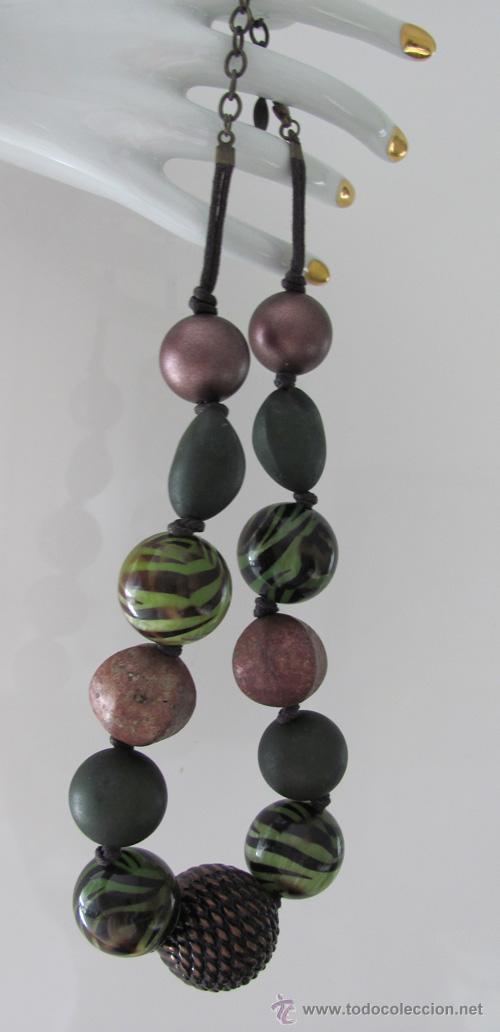 Joyeria: -- COLLAR DE BOLAS - COLORES VERDE Y MARRONES - - Foto 1