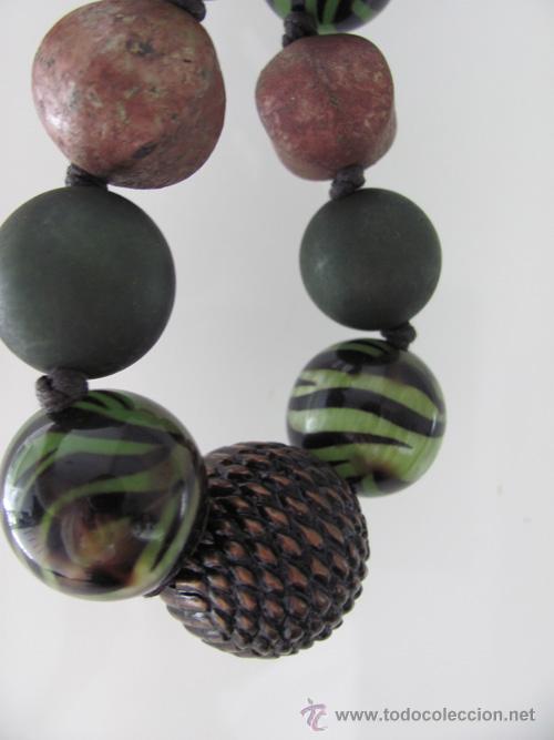Joyeria: -- COLLAR DE BOLAS - COLORES VERDE Y MARRONES - - Foto 2