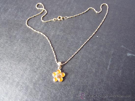 Joyeria: COLLAR 60 CM. Y COLGANTE FLOR  CHAPADO - Foto 1