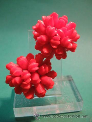 Joalharia: SIMIL CORAL HACIENDO BOLA, PENDIENTES VINTAGE AUTENTICOS. 1960, PINZA