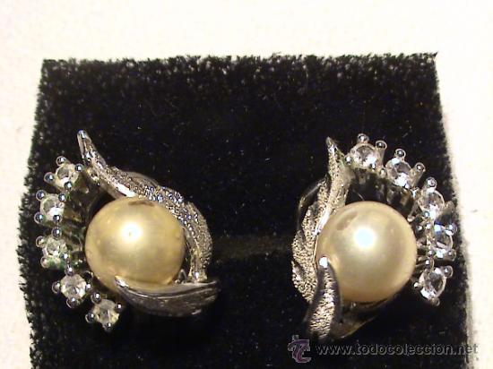 Joyeria: Antiguos pendientes en plata con perla y circonitas - Foto 3