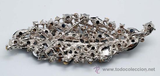 Joyeria: Broche en metal rodiado y strass - Foto 2