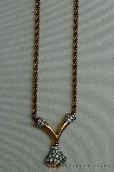 Joyeria: COLLAR CON BA&Ntilde;O DE ORO Y PIEDRAS A&Ntilde;OS 60