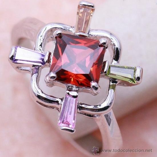 Joyeria: ANILLO DE DISE&Ntilde;O ORO BLANCO LAMINADO Y CIRCONITAS, LISTO PARA REGALO. TALLA 14