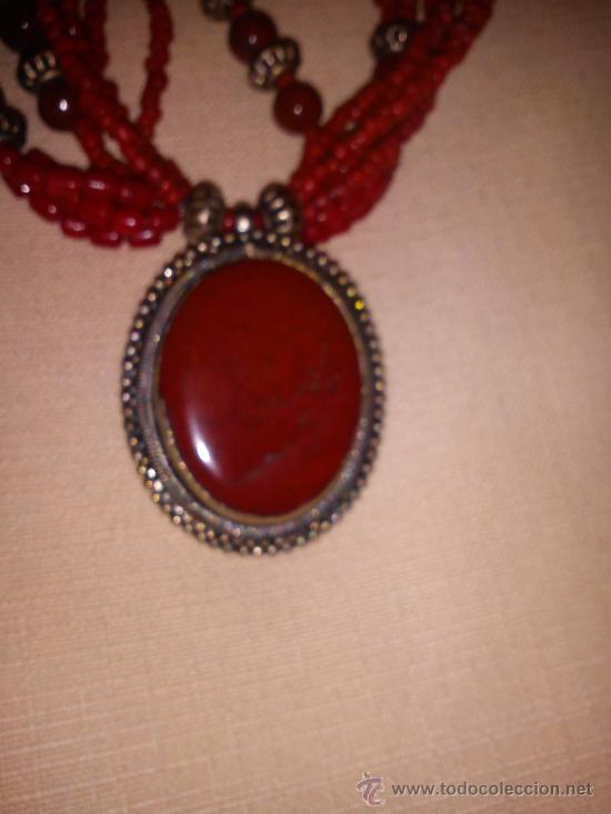 Joyeria: Antiguo collar piedras rojo granate - Foto 2