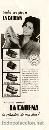 Joalharia: P&aacute;gina Publicidad Original *Zapatillas LA CADENA*  Agencia Publicidad DANIS - A&ntilde;o 1961