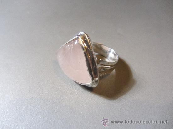 Joyeria: anillo de plata punzonada y cuarzo rosa - Foto 1