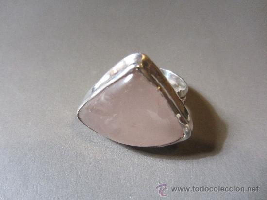 Joyeria: anillo de plata punzonada y cuarzo rosa - Foto 3