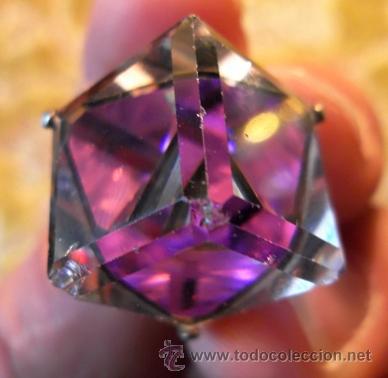 Joyeria: CURIOSO ANILLO DE PLATA CON CRISTAL GEOM&Eacute;TRICO BICOLOR. - Foto 1