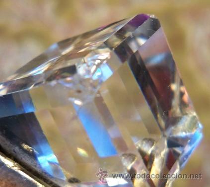 Joyeria: CURIOSO ANILLO DE PLATA CON CRISTAL GEOM&Eacute;TRICO BICOLOR. - Foto 3