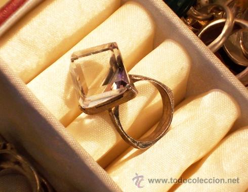 Joyeria: CURIOSO ANILLO DE PLATA CON CRISTAL GEOM&Eacute;TRICO BICOLOR. - Foto 7