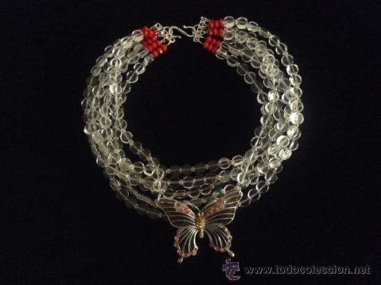Joyeria: Espectacular Collar en cristal y Mariposa Vintage - Foto 2