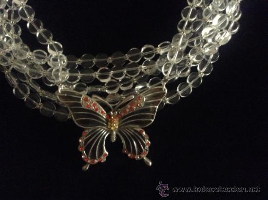 Joyeria: Espectacular Collar en cristal y Mariposa Vintage - Foto 3