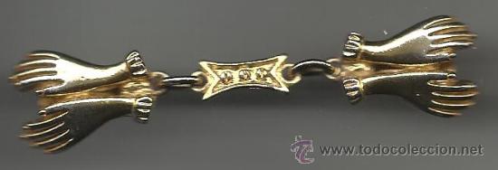 Gioielleria: PRECIOSO BROCHE ANTIGUO DORADO PAREJA DE MANOS
