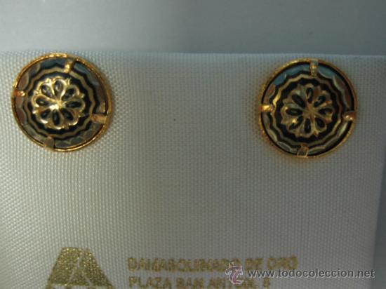 Joyeria: Pendientes adamasquinados en oro - Foto 5