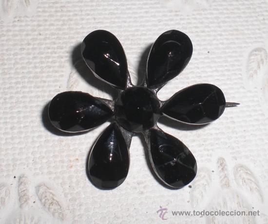 Joyeria: Broche de cristal negro con forma de flor. - Foto 1