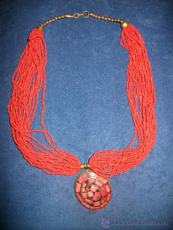 Joyeria: COLLAR  ROJO CON COLGANTE - Foto 1