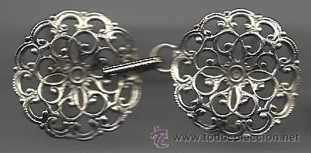 Joyeria: ANTIGUA PAREJA DE CIERRE PARA ROPA DE SE&Ntilde;ORA PLATEADOS