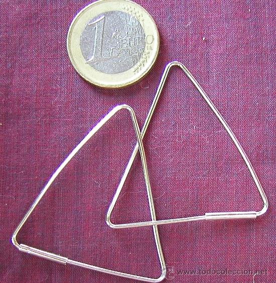 Joyeria: PENDIENTES DE PLATA ESPA&Ntilde;OLA 925 EN FORMA DE TRI&Aacute;NGULO SON DE LA D&Eacute;CADA DE LOS 90 - Foto 1