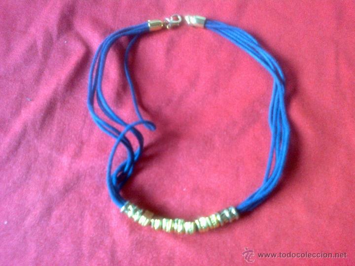 Joyeria: ANTIGUO COLLAR CHAPADO EN ORO CON CUERDAS - Foto 1