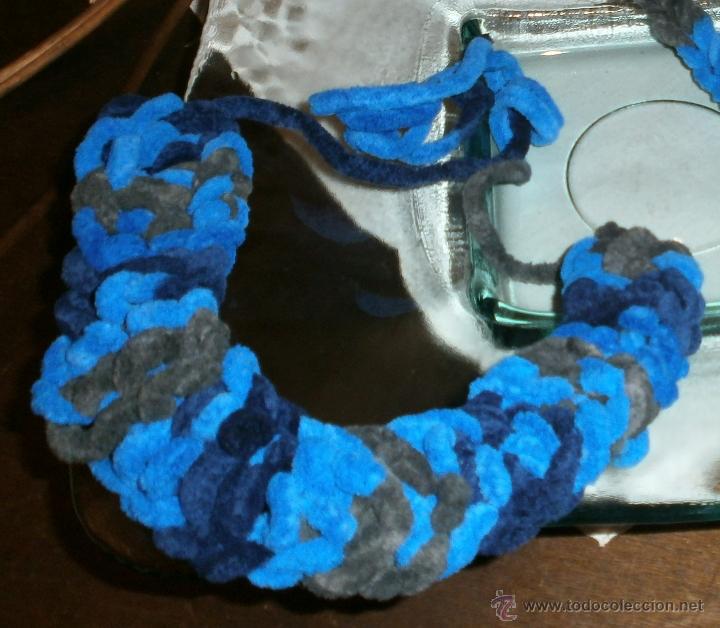 Joalharia: GA7 Collar / Gargantilla Azul/Gris - Cierre para nudo corredizo - Grosor 4.50cm
