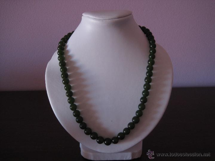 Schmuck: COLLAR DE JADE VERDE IMPERIAL NATURAL DE GRAN CALIDAD